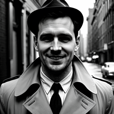 Male Noir Detective AI Image
